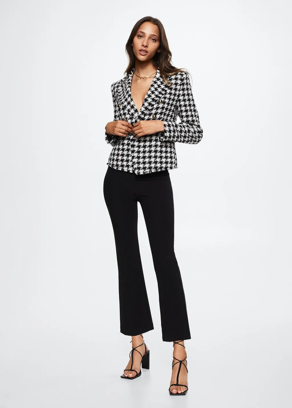Pantaloni flare crop