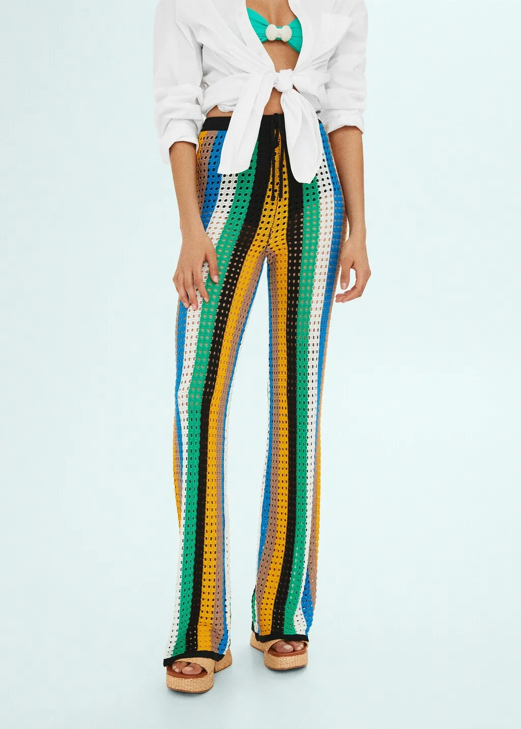 Pantaloni maglia traforata