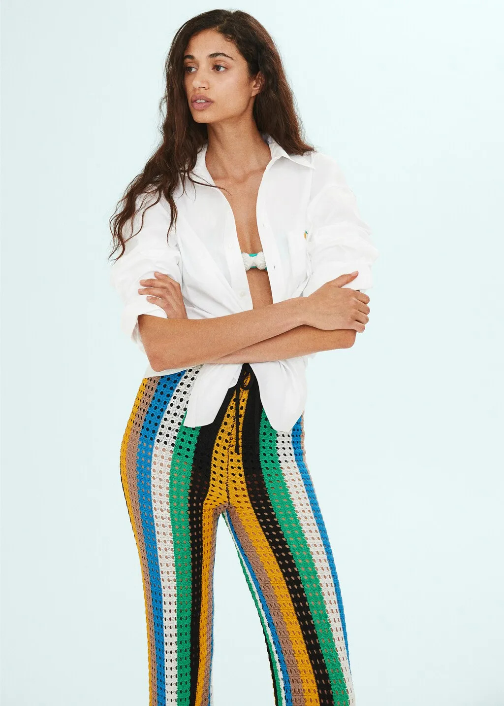 Pantaloni maglia traforata