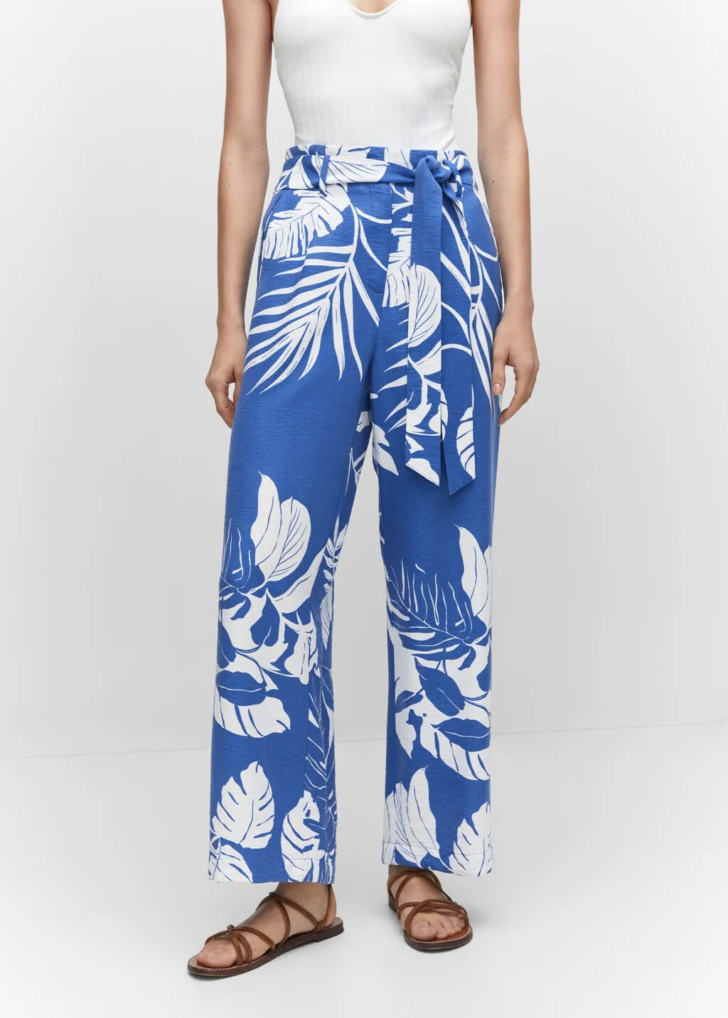 Pantaloni stampa tropicale