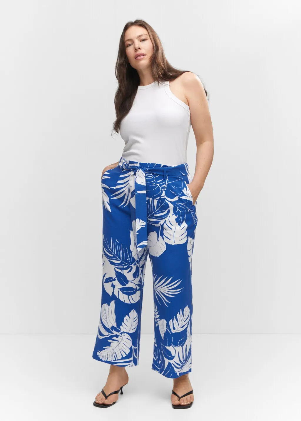 Pantaloni stampa tropicale