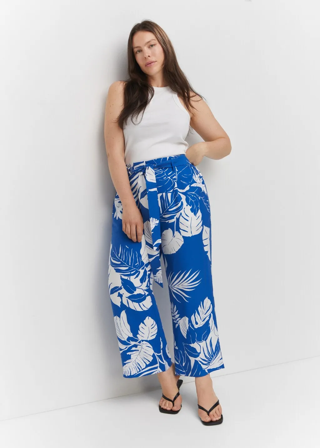 Pantaloni stampa tropicale