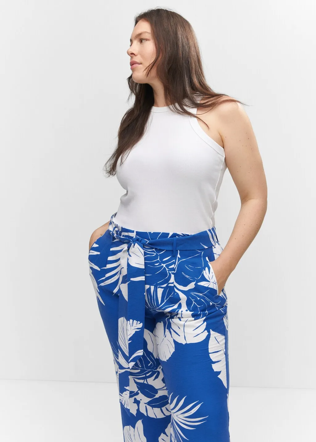 Pantaloni stampa tropicale