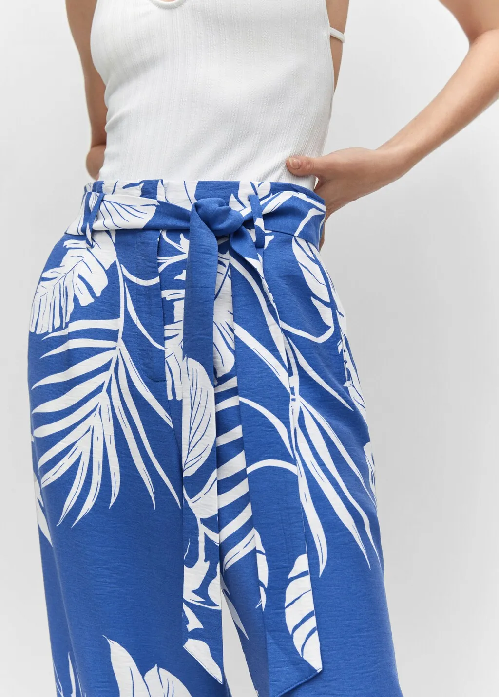 Pantaloni stampa tropicale