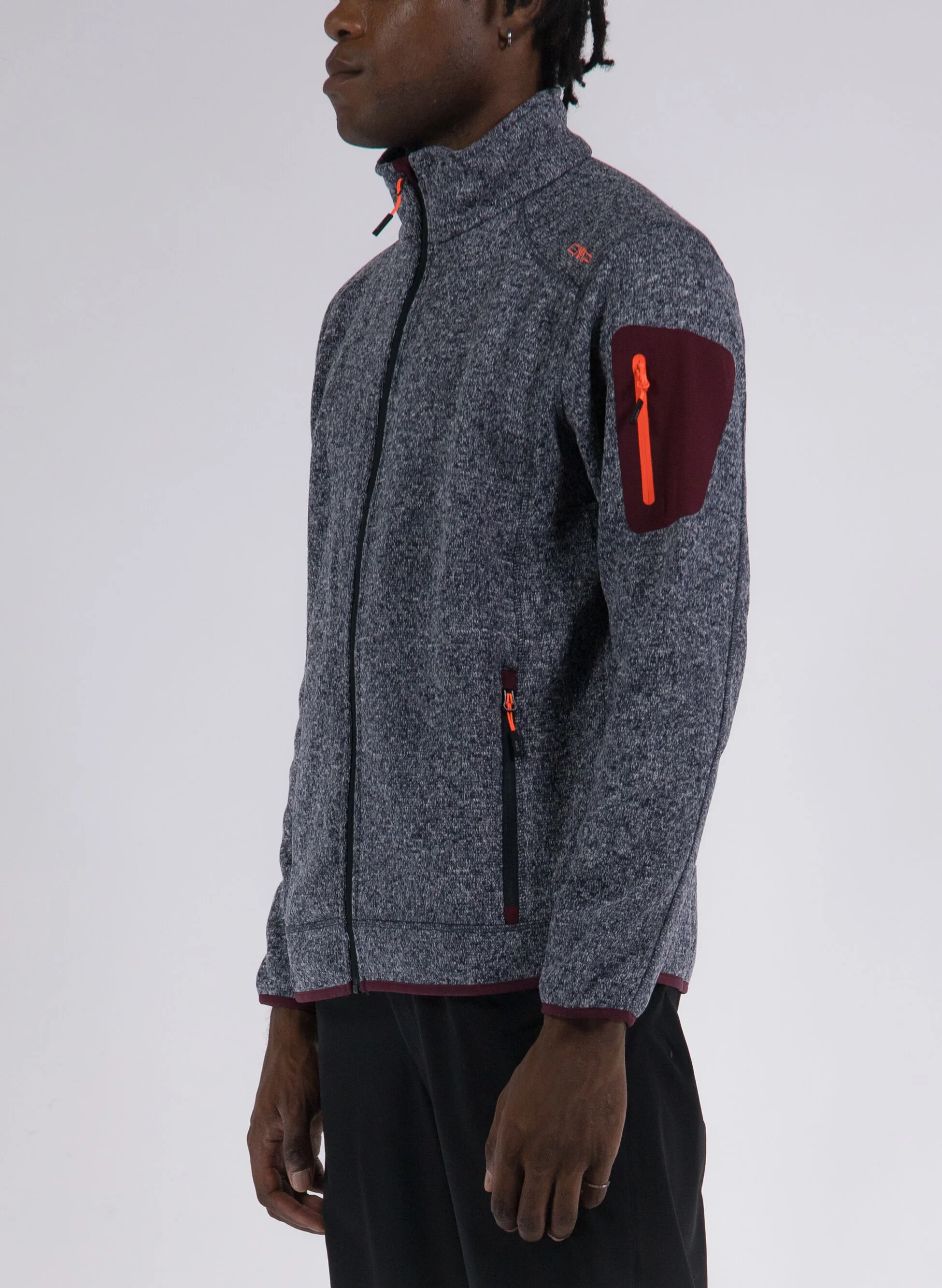 pile knit-tech mélange