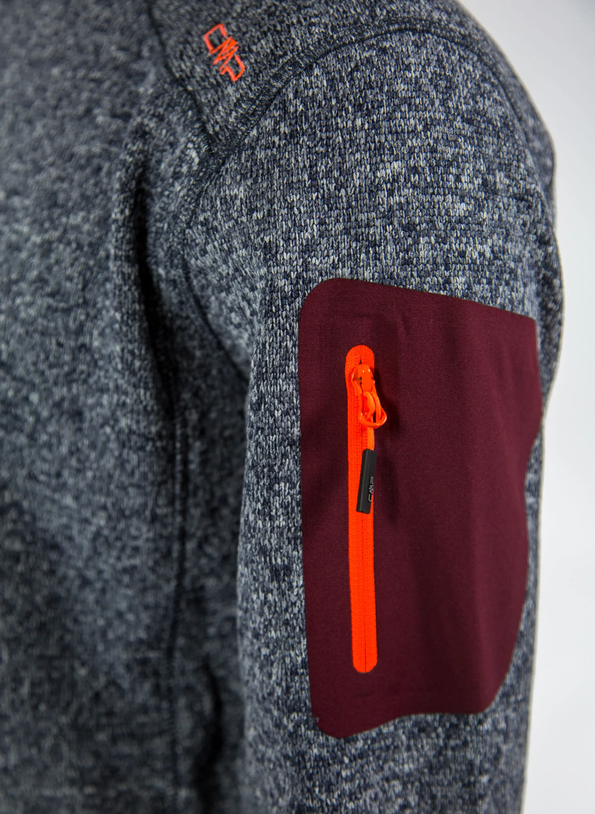 pile knit-tech mélange