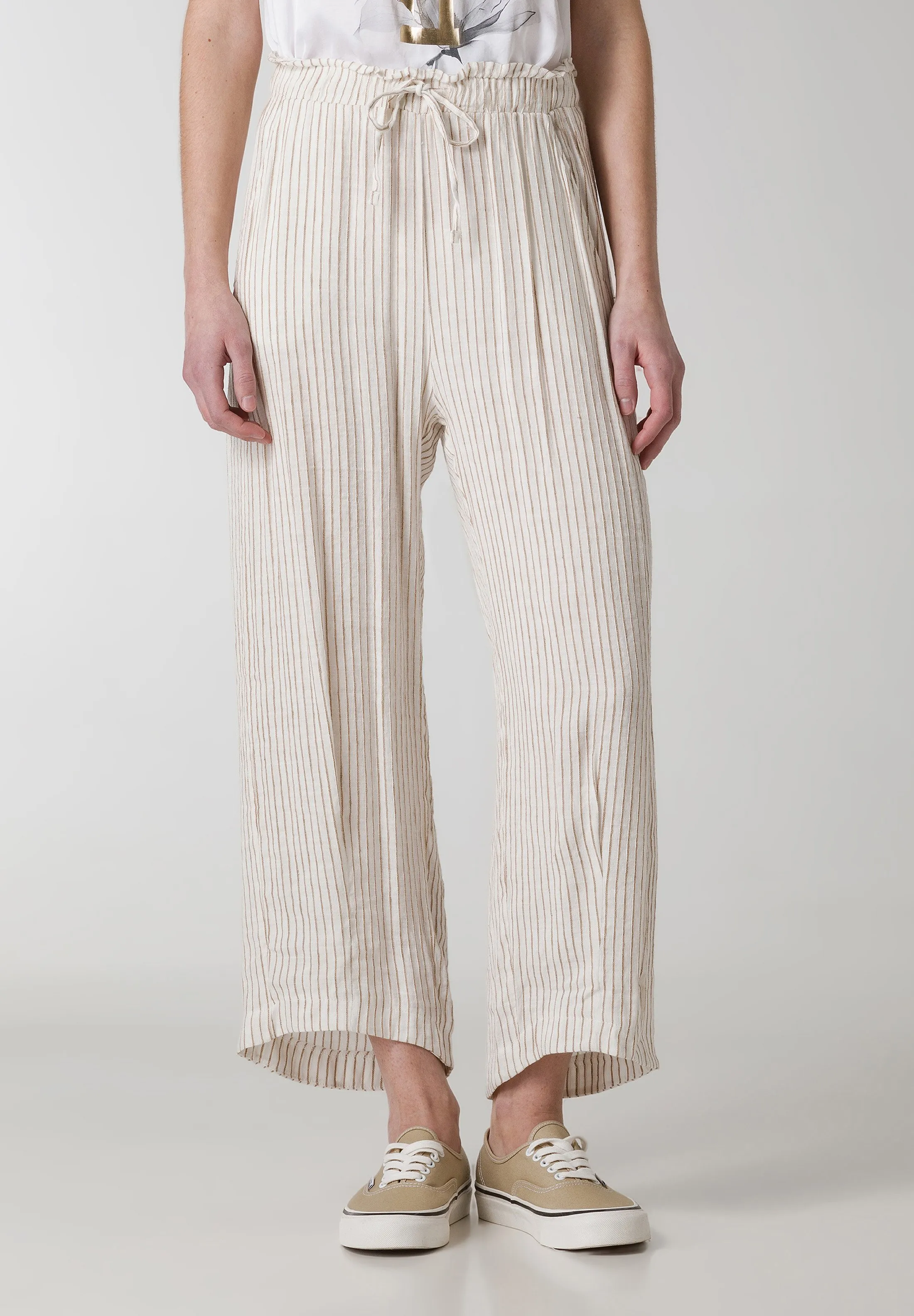 PINSTRIPED SLOUCHY - Pantaloni
