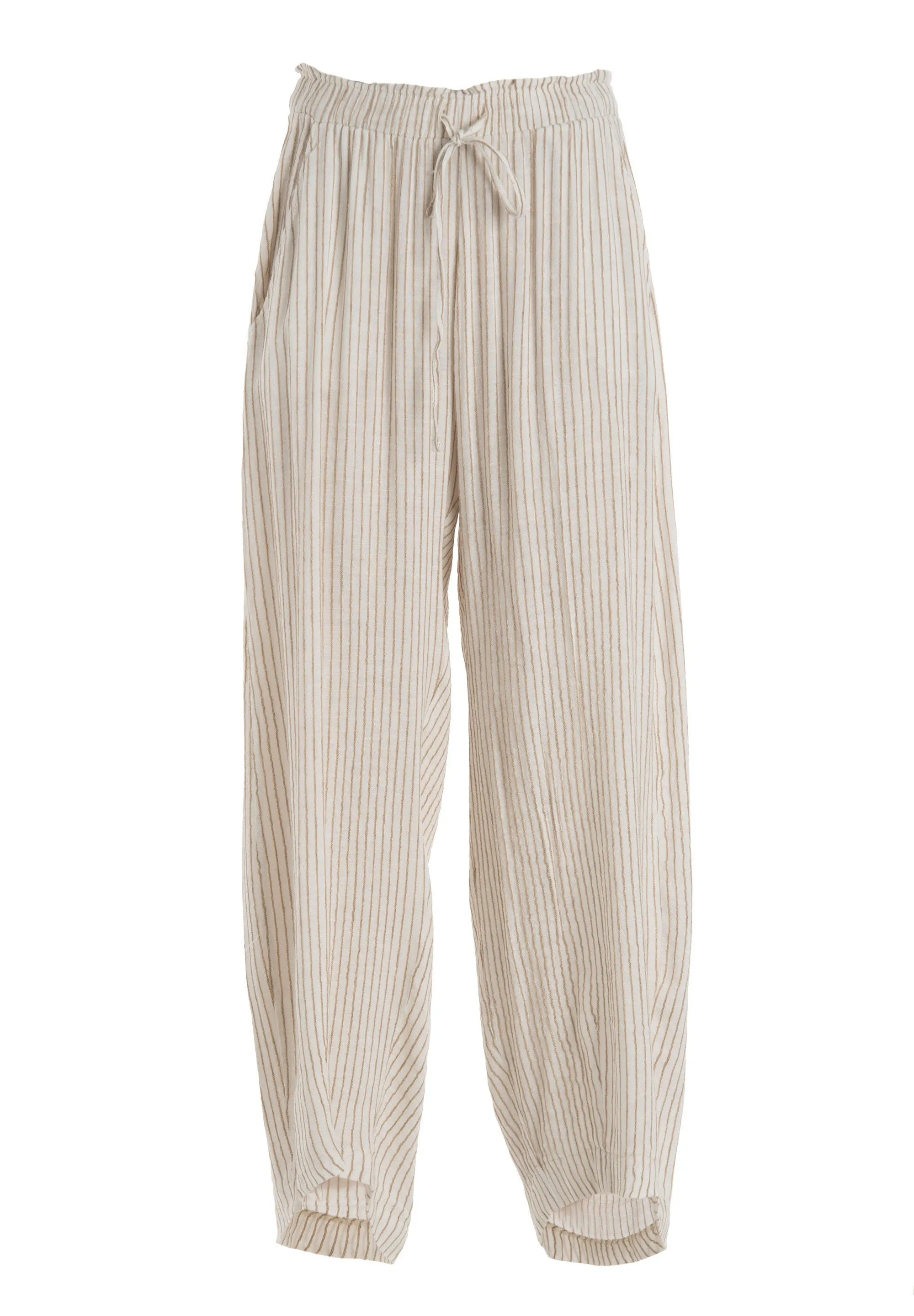 PINSTRIPED SLOUCHY - Pantaloni