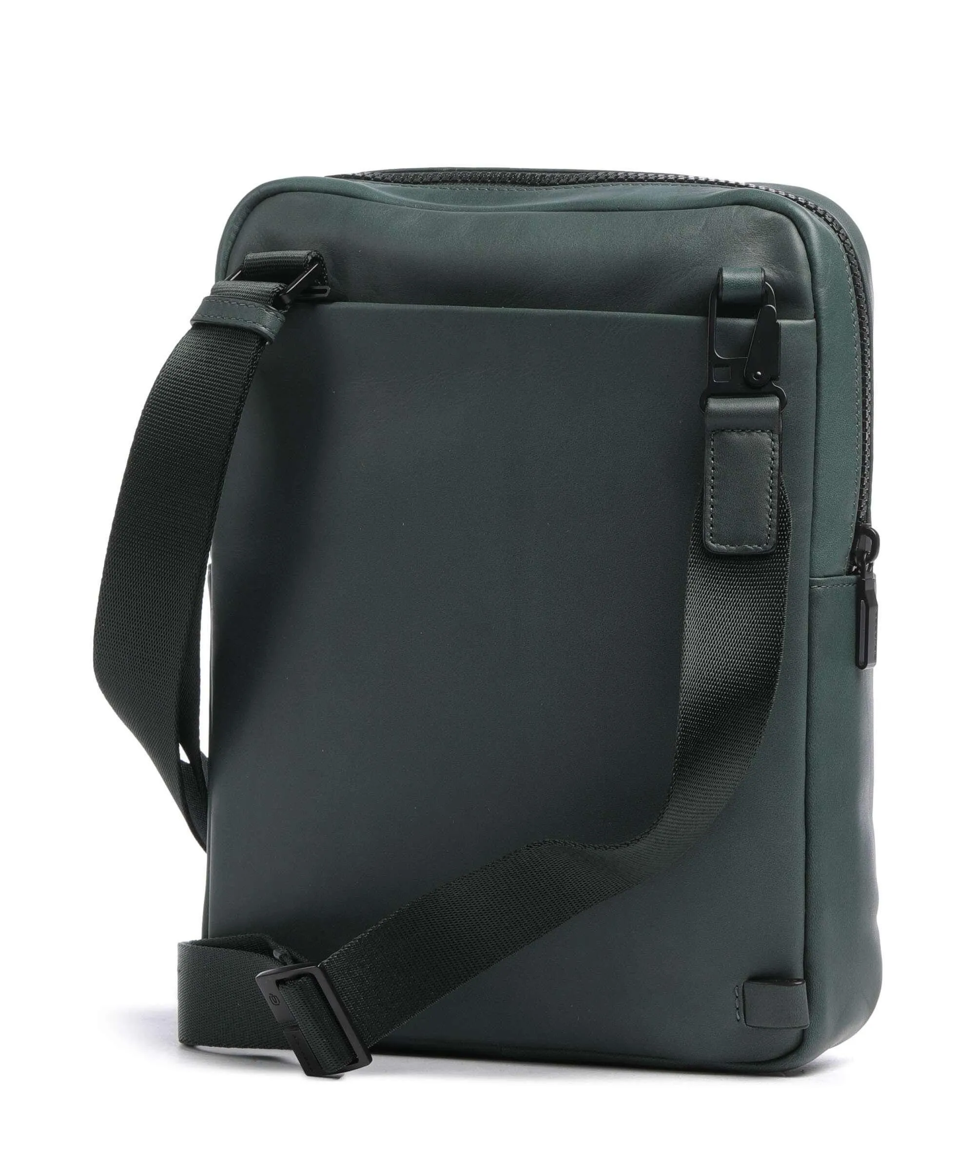  Piquadro Liko Borsa a tracolla pelle a grana fine verde scuro  