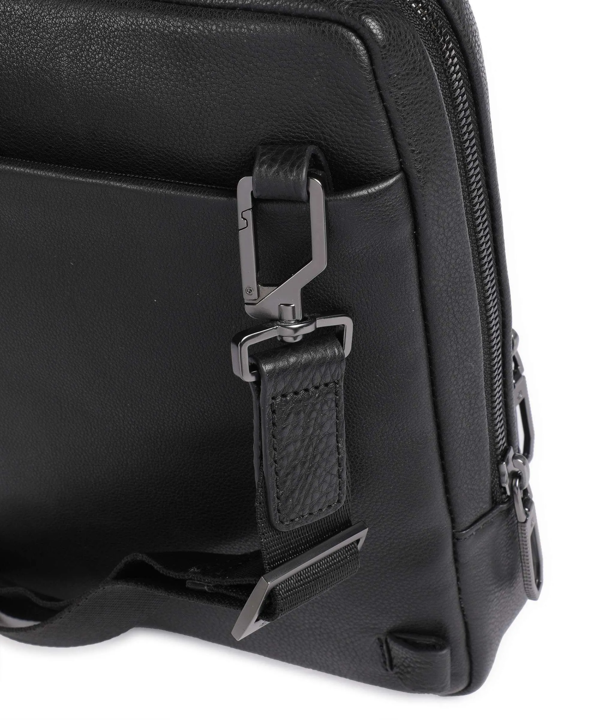  Piquadro Wollem Borsa a tracolla 10″ pelle di vacchetta finemente grana nero  