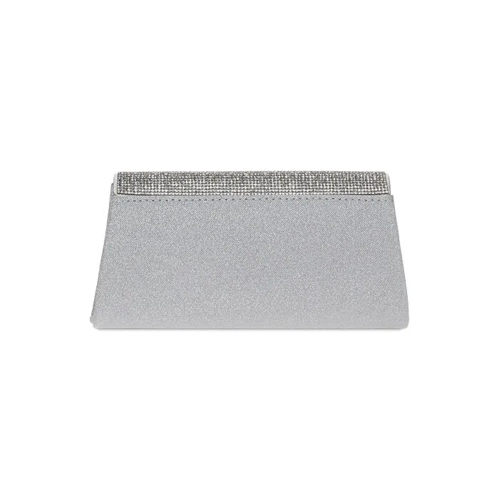 Pochette argento glitter con pietre