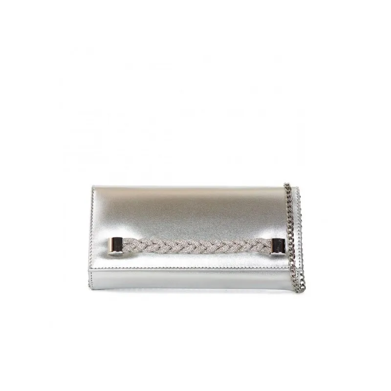 POCHETTE NERA CON TRECCIA DA DONNA ALBANO