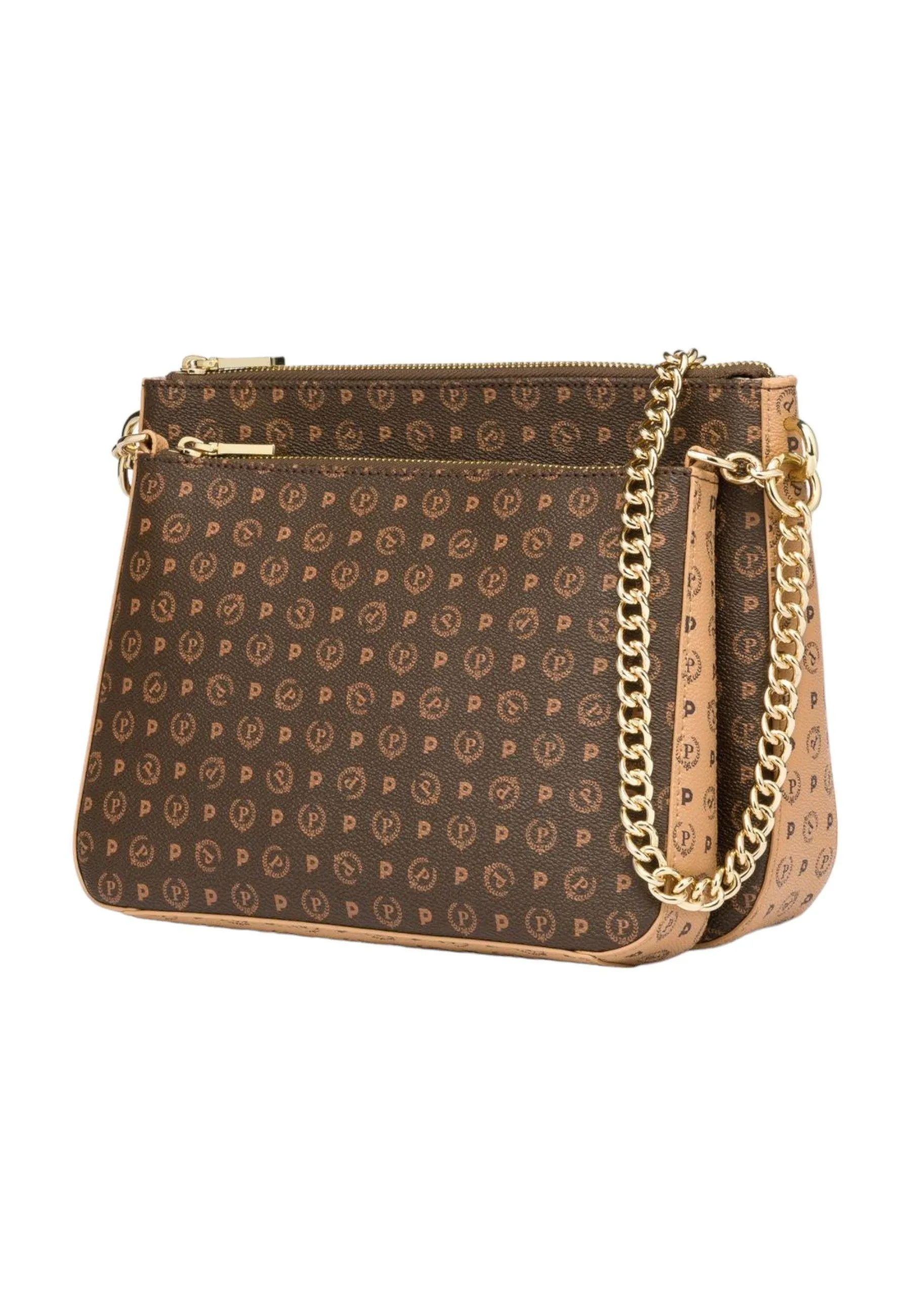 POLLINI Borsa Tracolla Donna Marrone Crema TE8469PP0DQ5330A