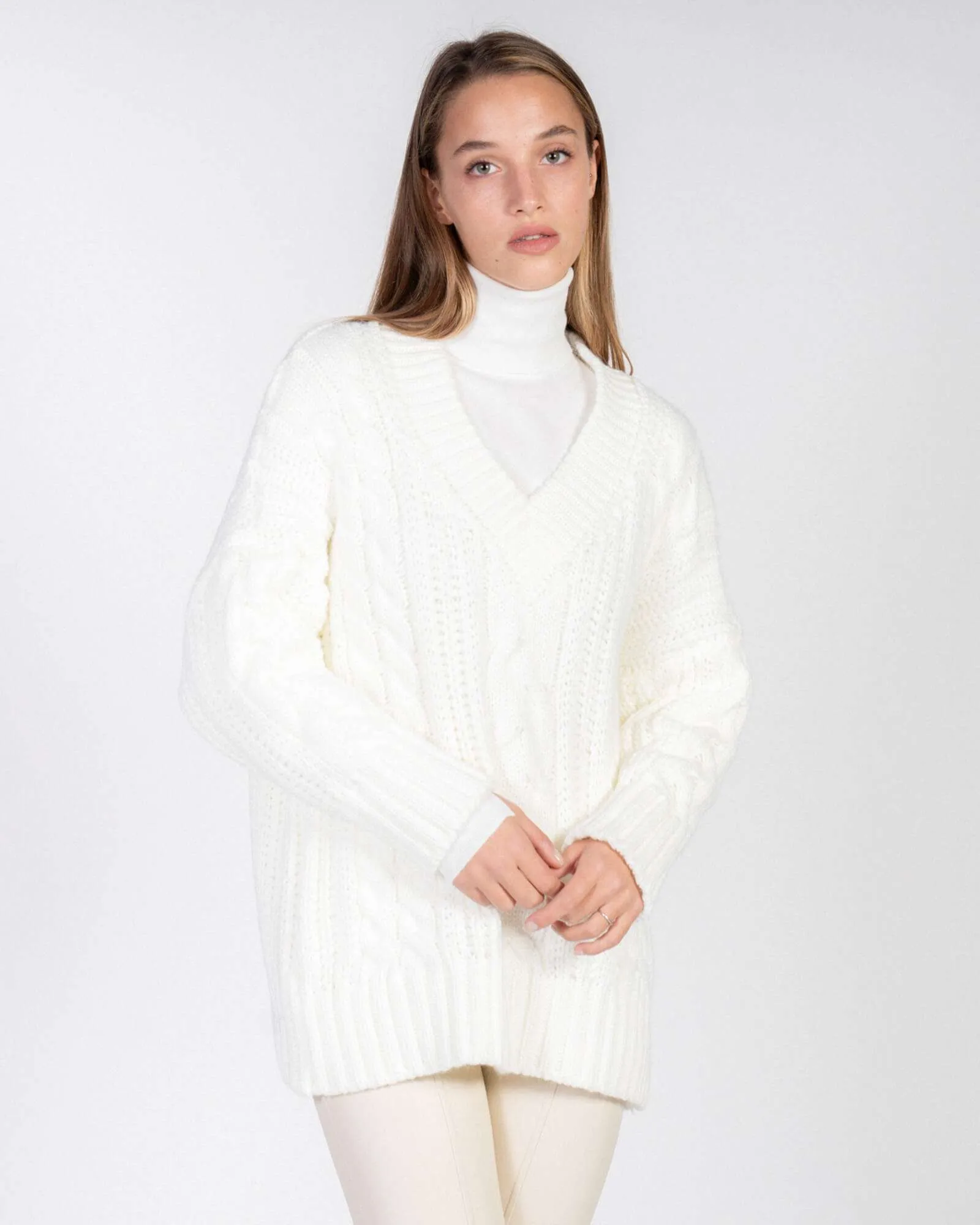 Pullover panna oversize