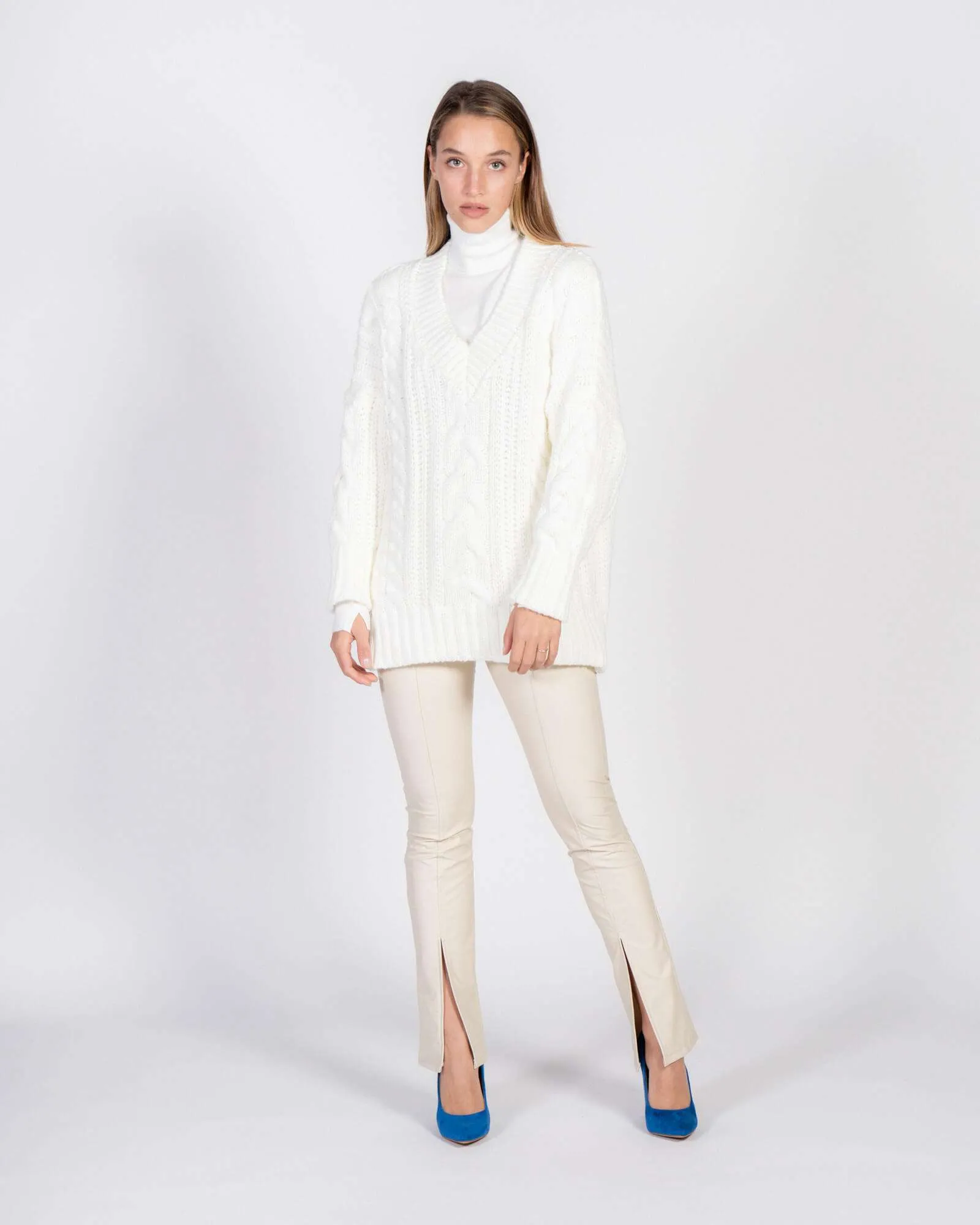 Pullover panna oversize