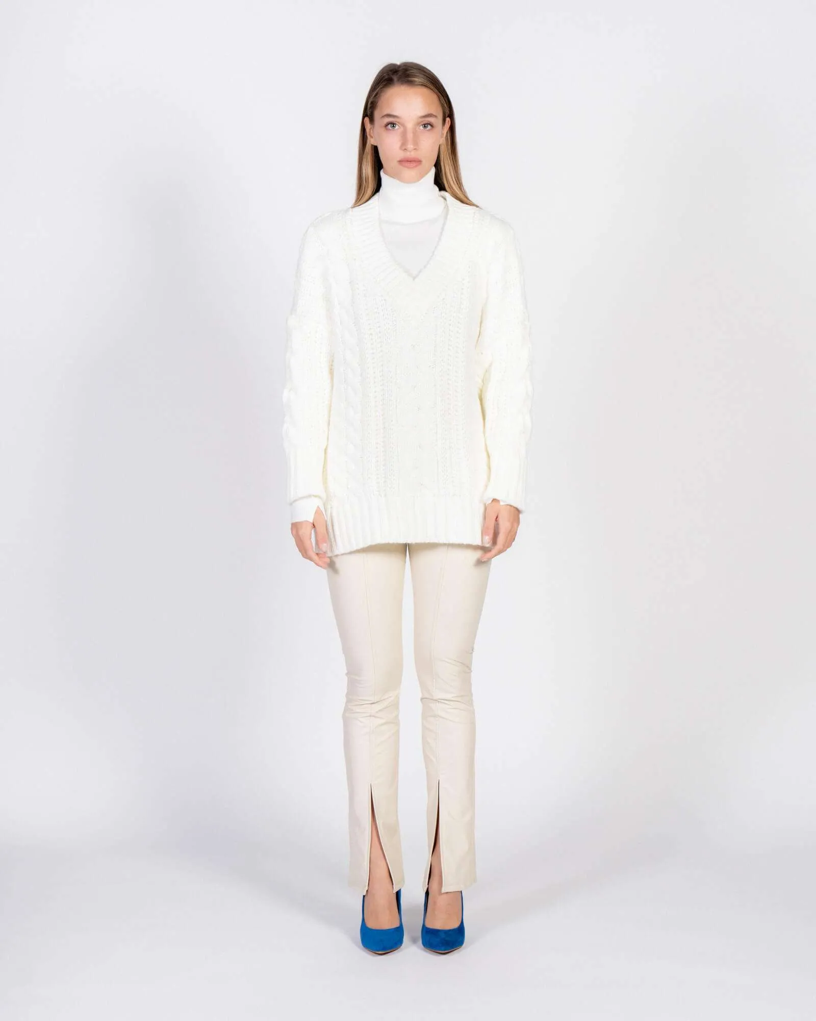Pullover panna oversize