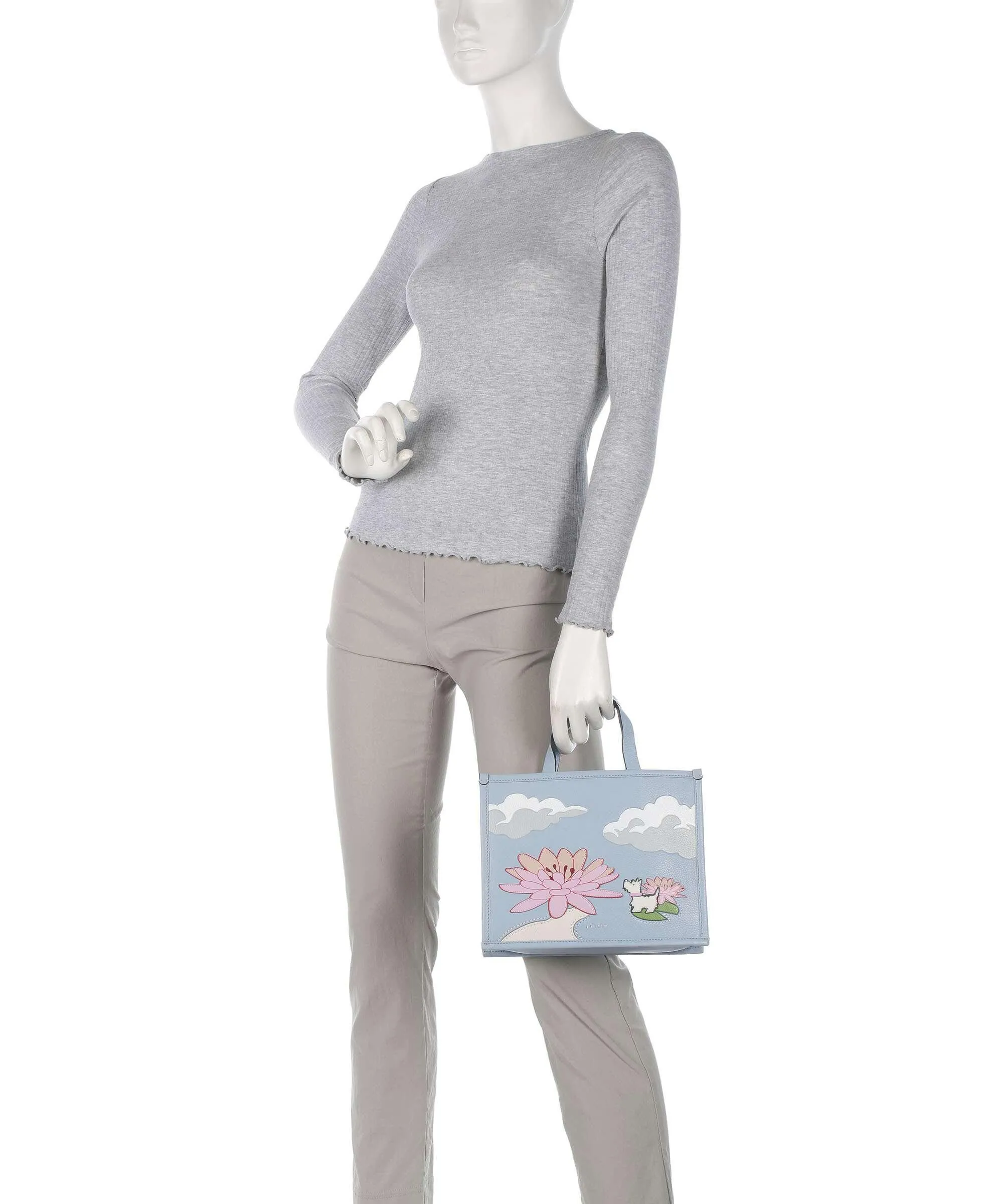  Radley London Into the Woods Editions Borsa a mano pelle di vacchetta grana blu chiaro  