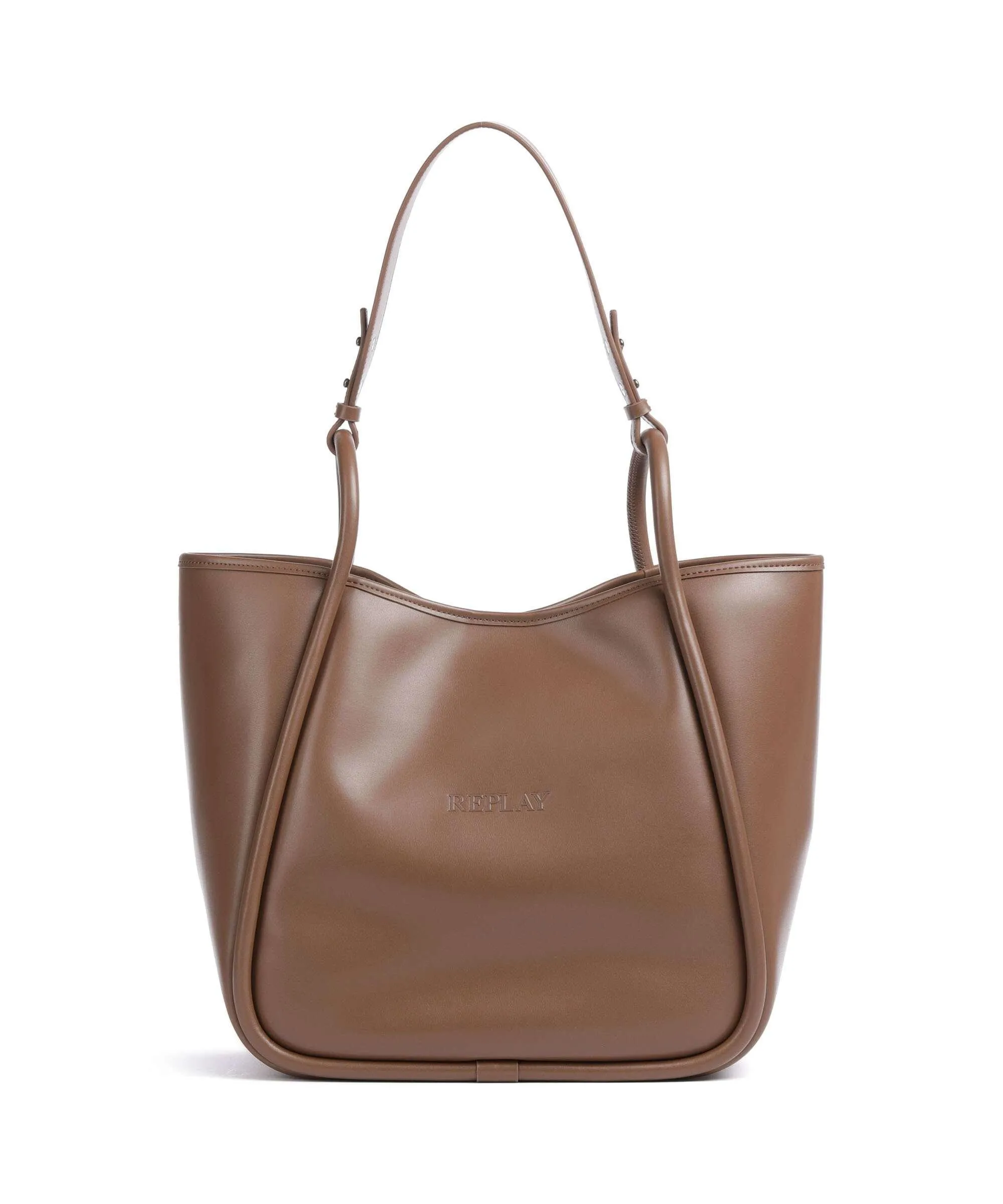  Replay Borsa shopper pelle sintetica marrone  