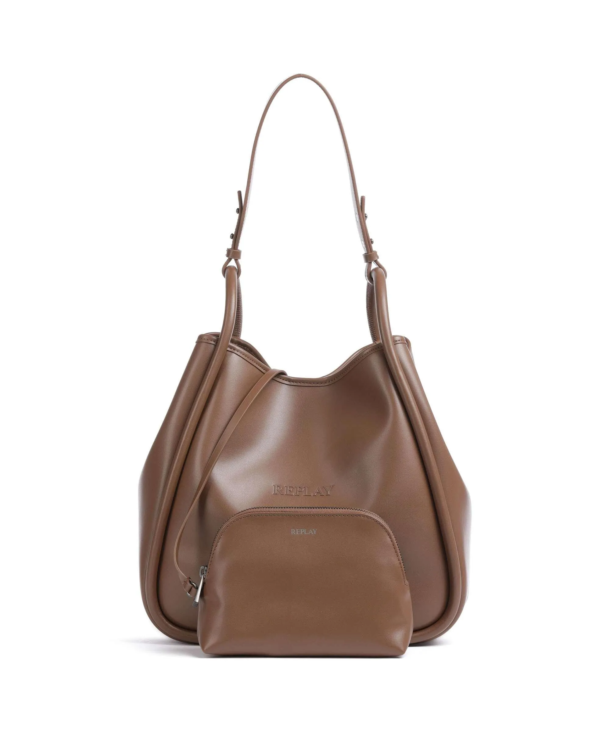  Replay Borsa shopper pelle sintetica marrone  