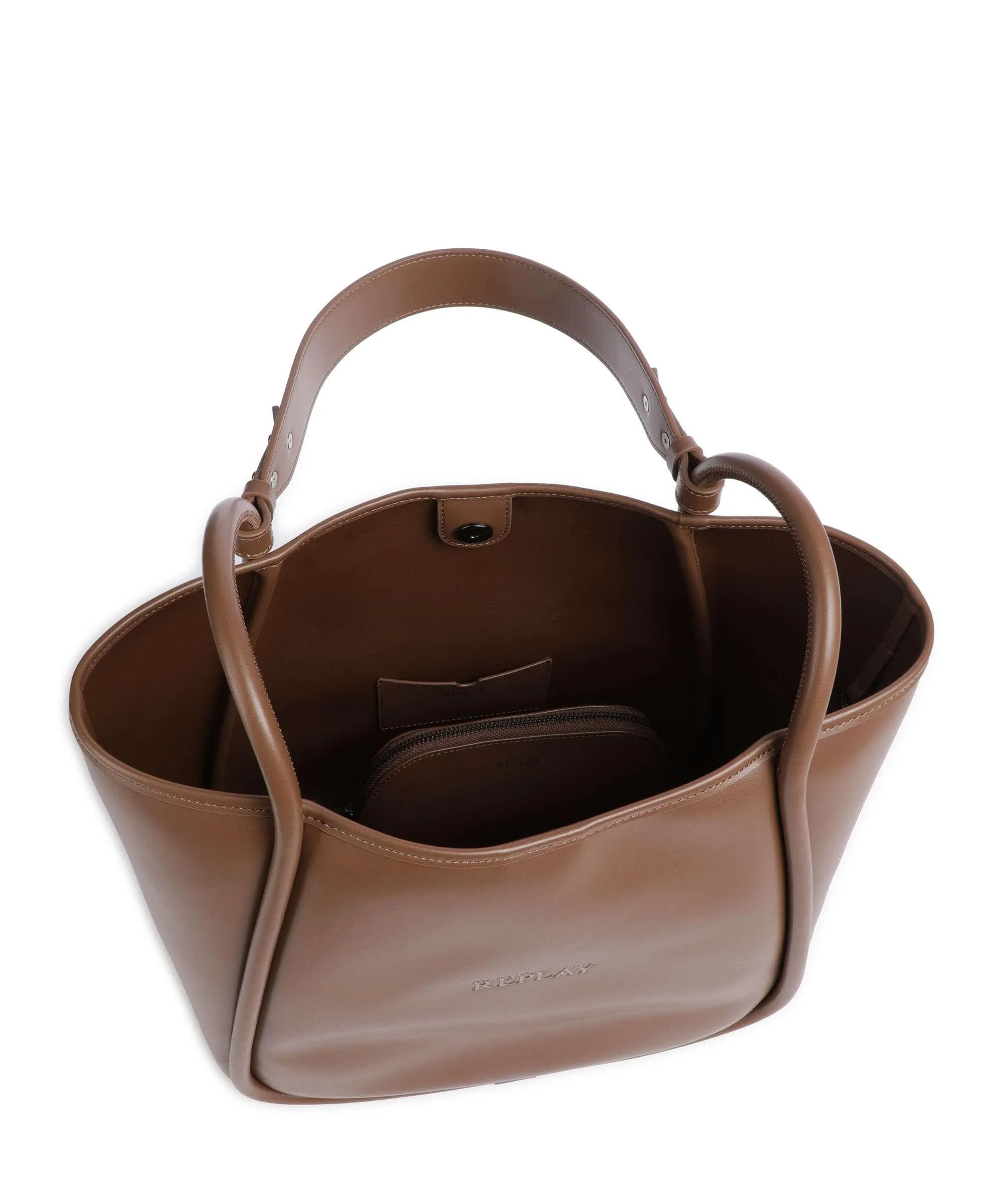  Replay Borsa shopper pelle sintetica marrone  