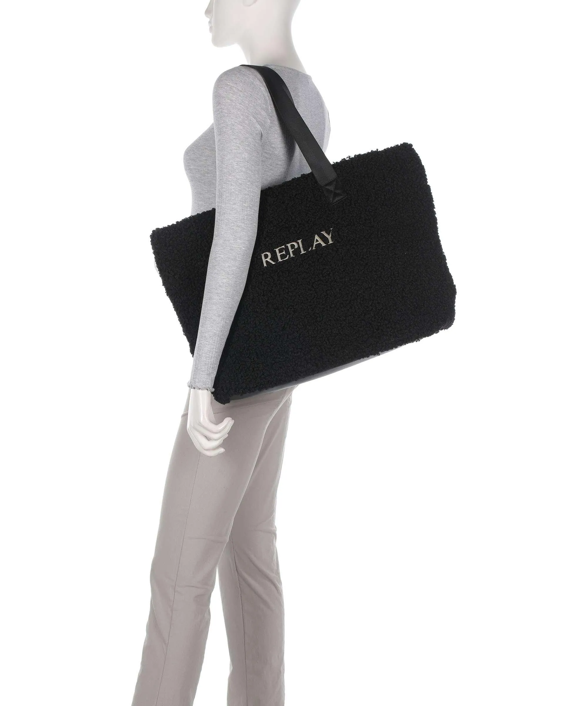  Replay Borsa shopper poliestere nero  