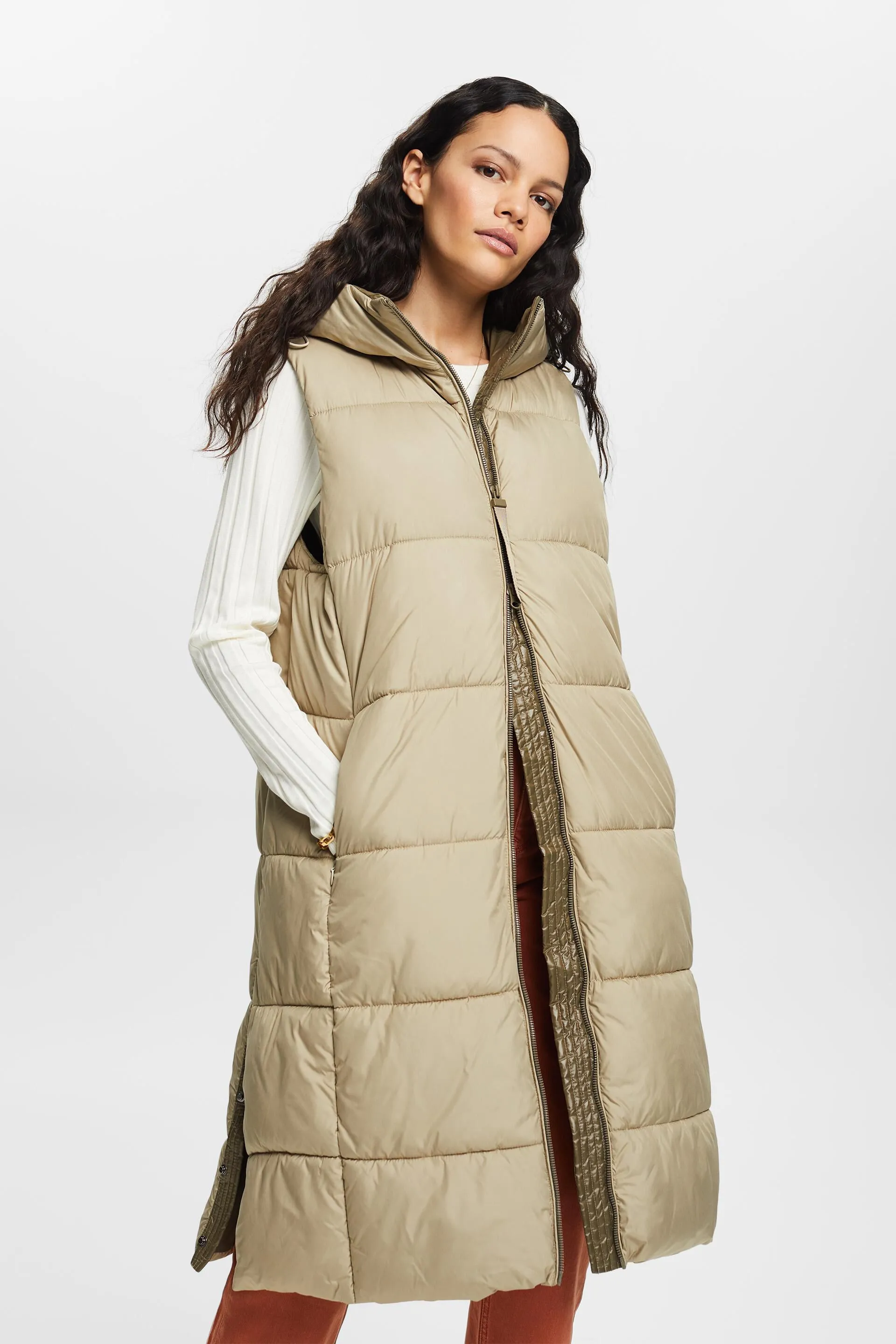 Riciclato: gilet trapuntato lungo