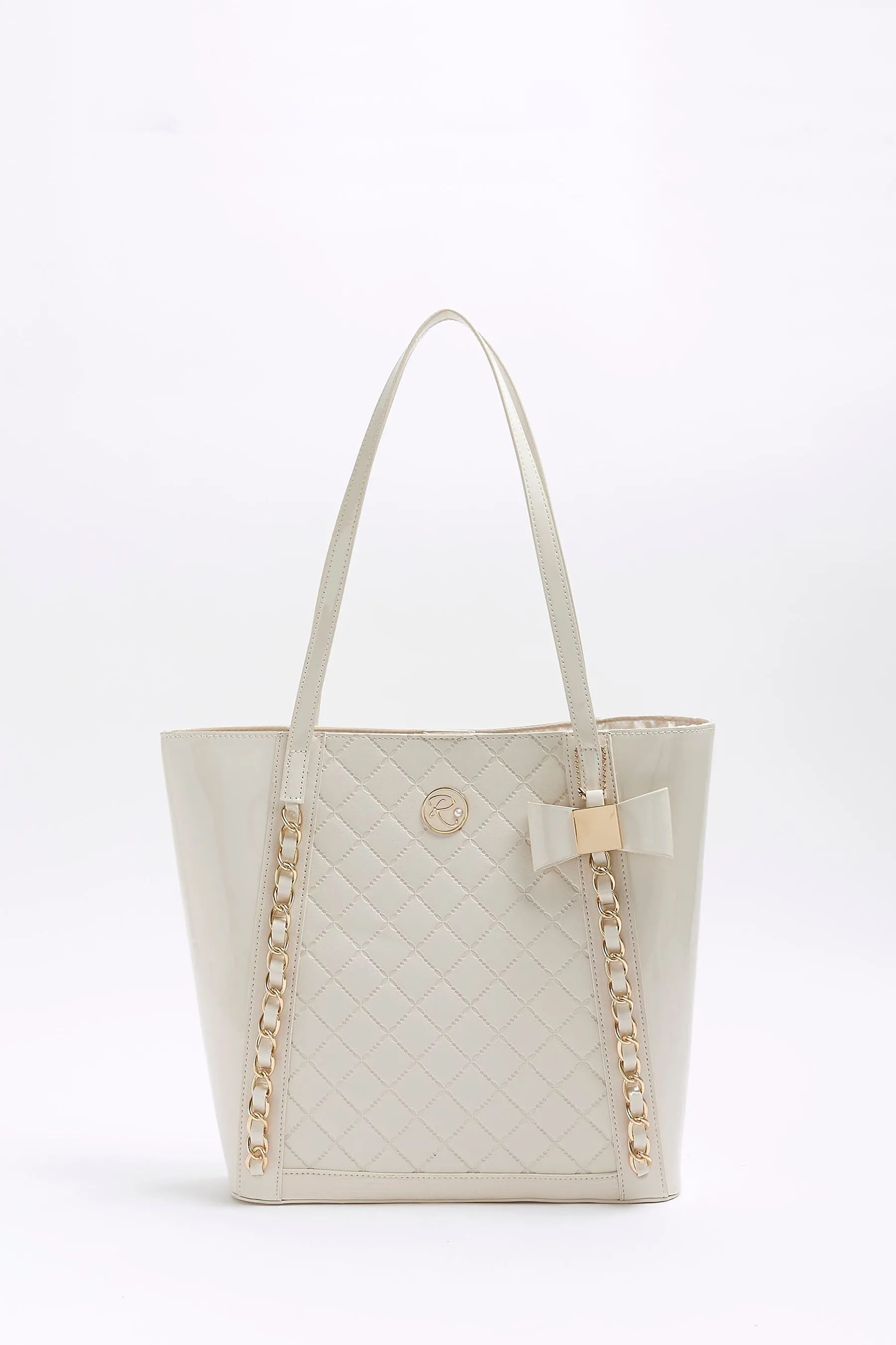 River Island - Borsa shopper da bambina con Fiocco impresso    