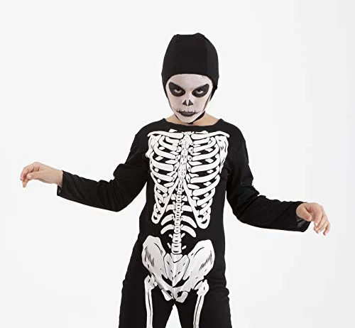 RUBIES Costume Scheletro per bambini e ragazze, Tuta con stampa e cappello, originale Rubies per Halloween, Carnevale e complean