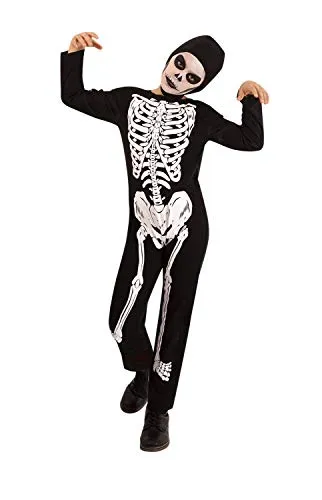 RUBIES Costume Scheletro per bambini e ragazze, Tuta con stampa e cappello, originale Rubies per Halloween, Carnevale e complean