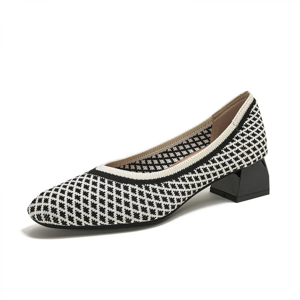 Scarpe con tacco alto Pompe da donna 2022 Nuova primavera e autunno Moda a punta Maglia traspirante Tessuto Plus Size 43 Scarpe