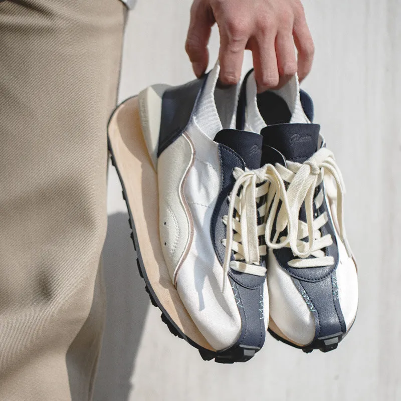 Scarpe da ginnastica casual da uomo in tela traspirante retrò