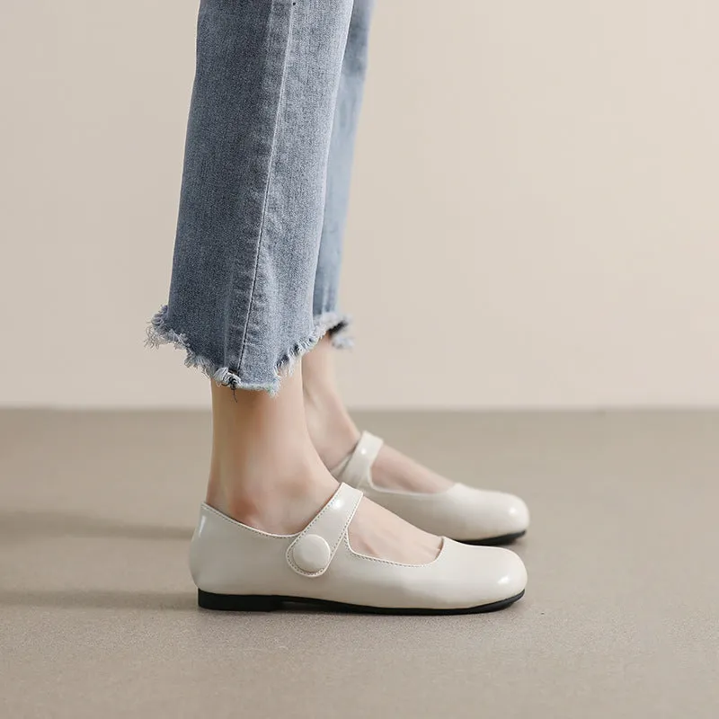 Scarpe Mary Jane casual morbide e lucide da donna
