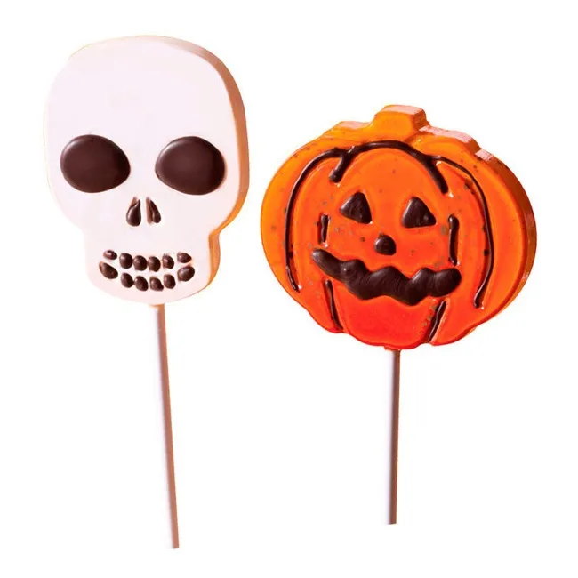 Stampi in plastica termoformati per lecca-lecca di cioccolato di Halloween - Dekora - 8 cavità