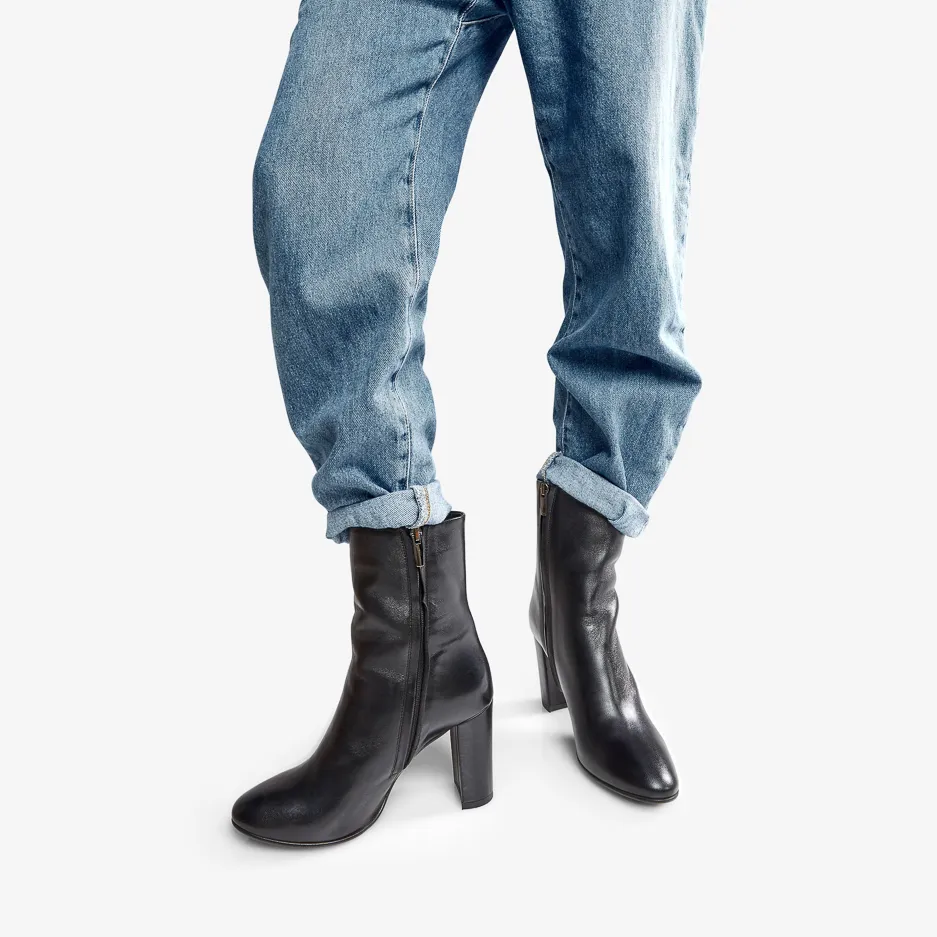 Stivaletto Nero Tacco Rivestito