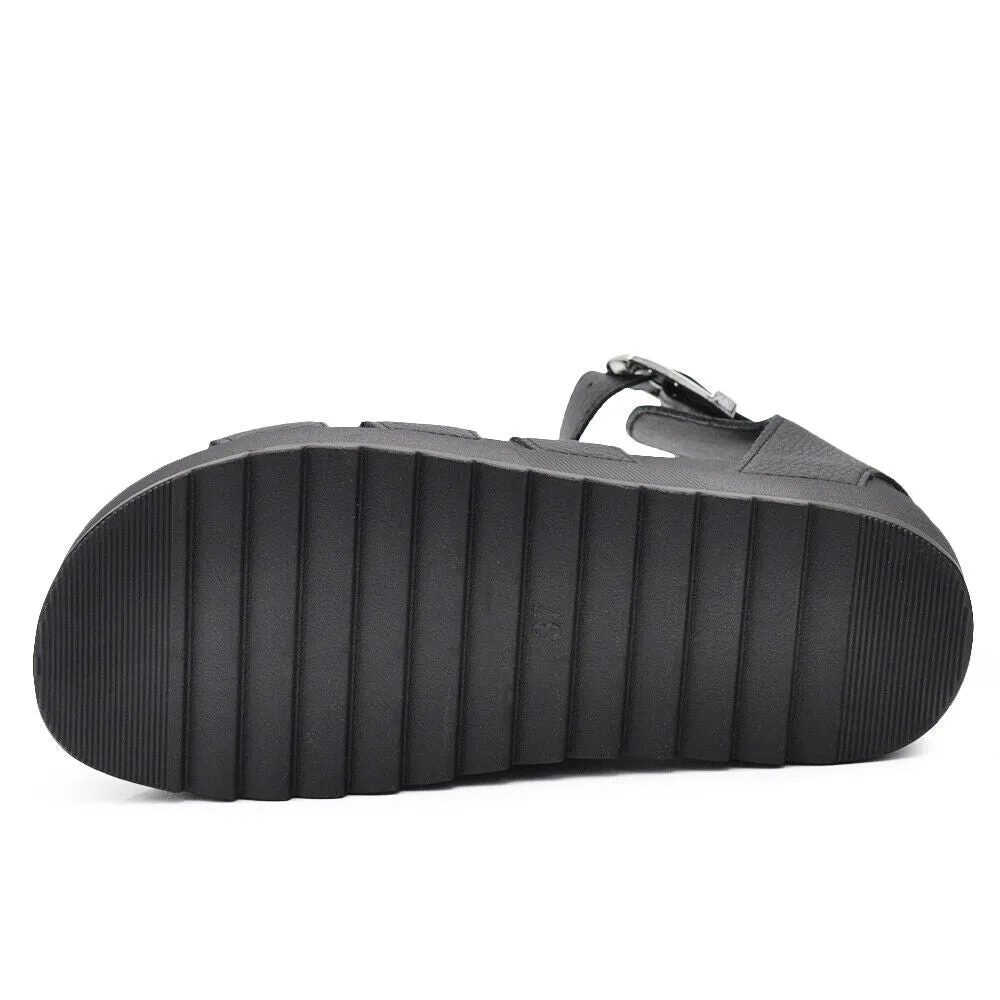 Stivali estivi Scarpe Sandali Da Donna Con Platform Fasce Gladiatore DM520 nero