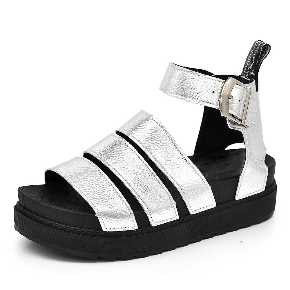 Stivali estivi Scarpe Sandali Da Donna Con Platform Fasce Gladiatore DM520 nero