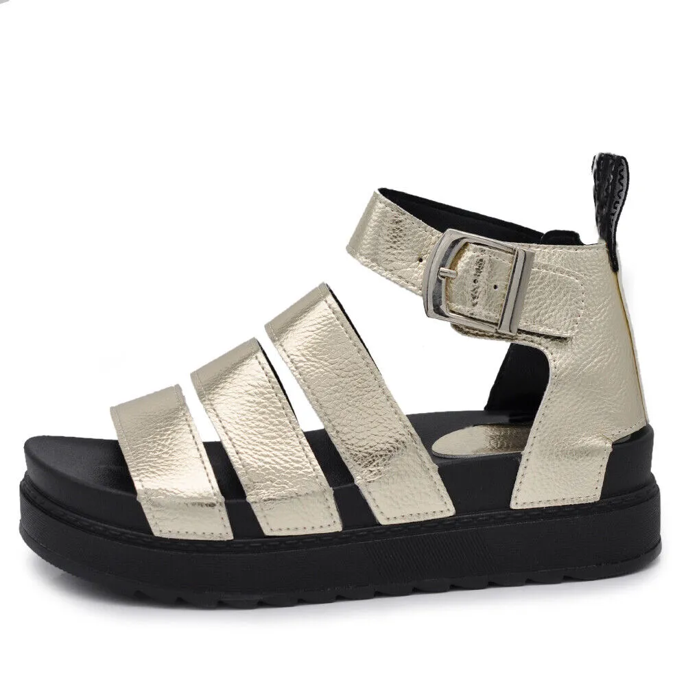 Stivali estivi Scarpe Sandali Da Donna Con Platform Fasce Gladiatore DM520 nero