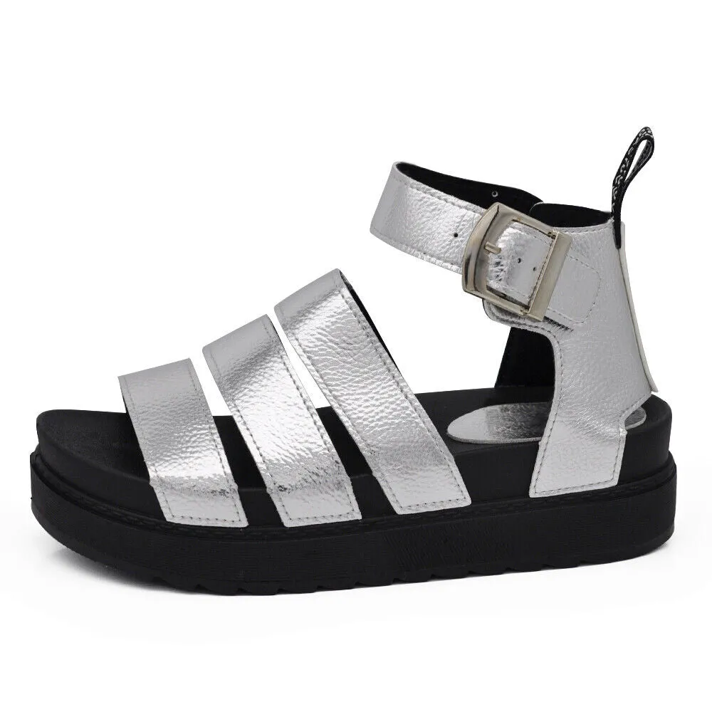 Stivali estivi Scarpe Sandali Da Donna Con Platform Fasce Gladiatore DM520 nero