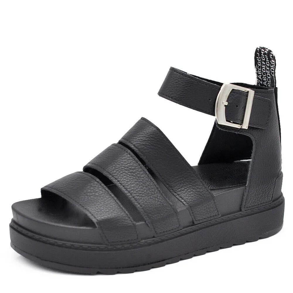 Stivali estivi Scarpe Sandali Da Donna Con Platform Fasce Gladiatore DM520 nero