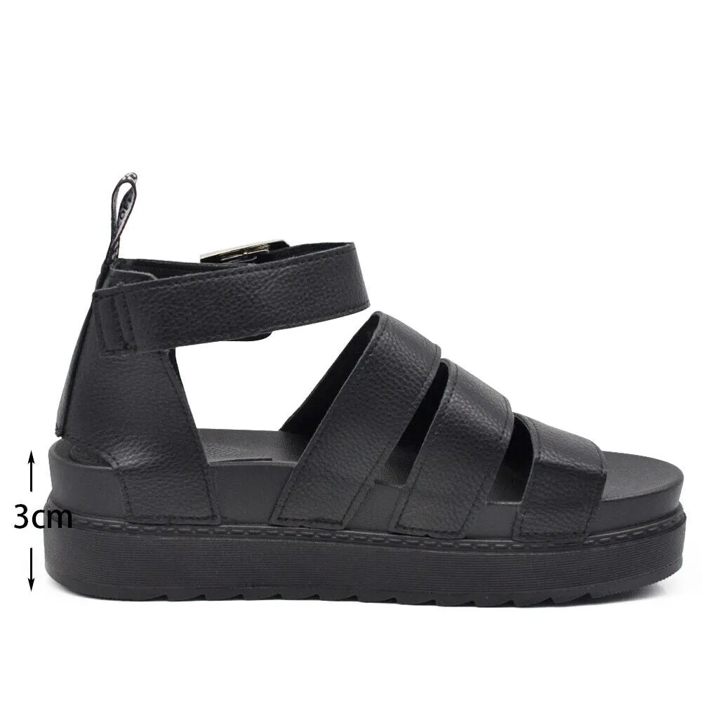 Stivali estivi Scarpe Sandali Da Donna Con Platform Fasce Gladiatore DM520 nero