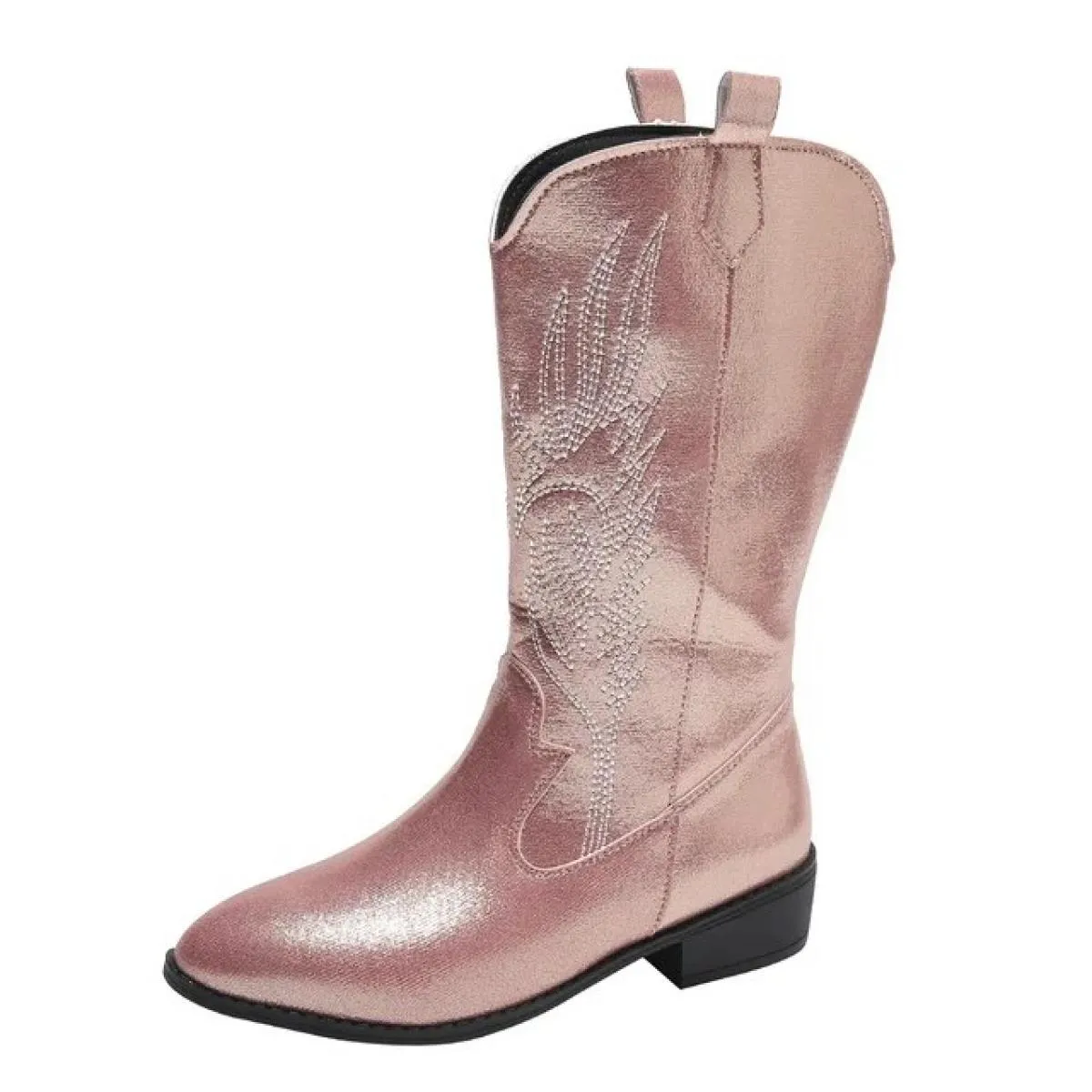 Stivali western da donna in pelle PU rosa Stivali a manica media a punta ricamati Donna Taglie forti 43 Maniche Moda Donna