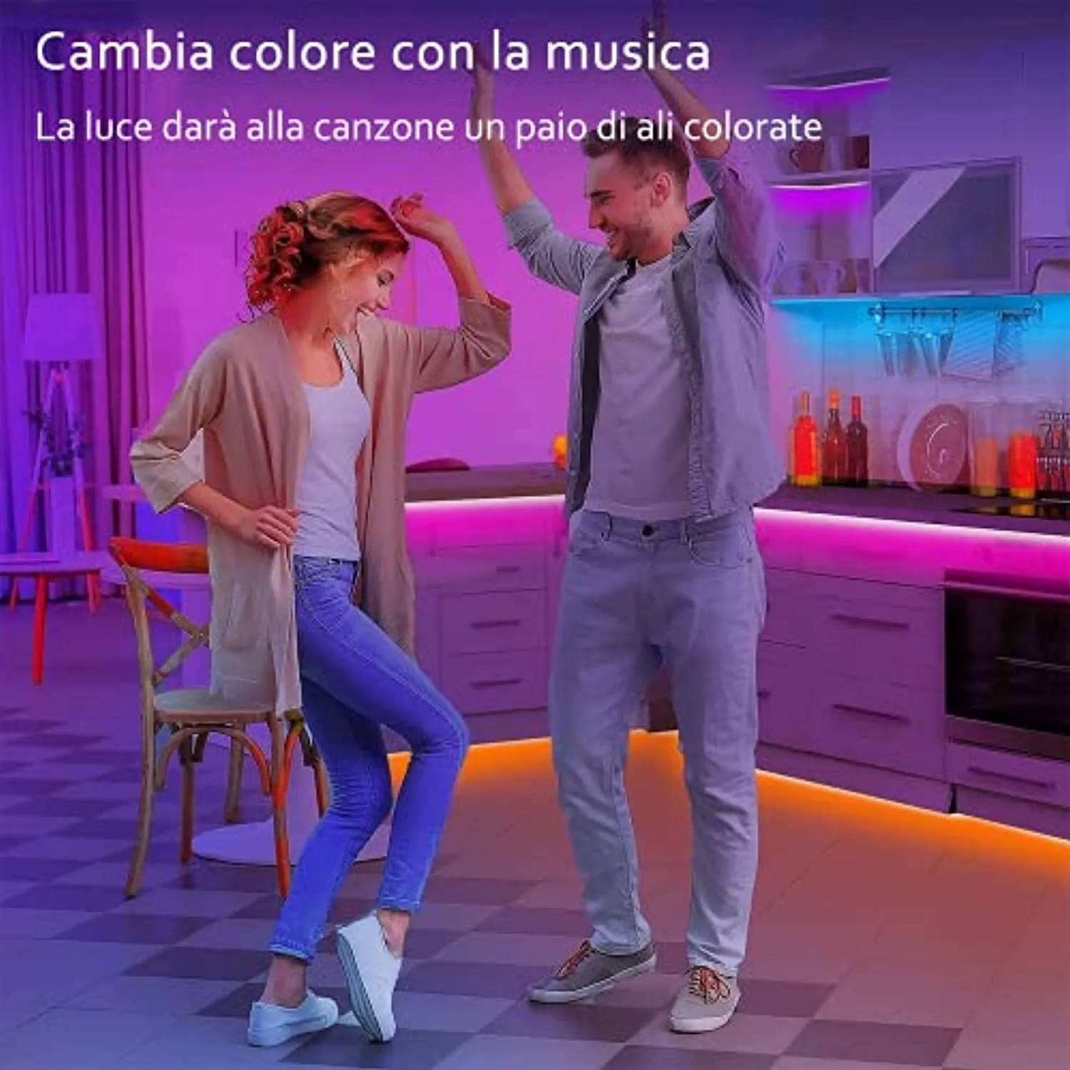 Striscia Led 5 Metri, L8star 5m Led Striscia Strisce Luminose con Controller Bluetooth Sincronizza con la Musica Luci Led Camera