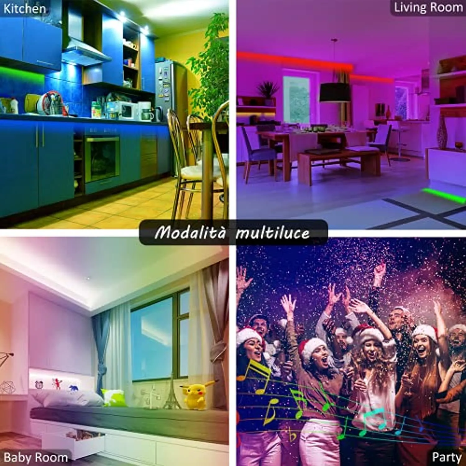 Striscia Led 5 Metri, L8star 5m Led Striscia Strisce Luminose con Controller Bluetooth Sincronizza con la Musica Luci Led Camera