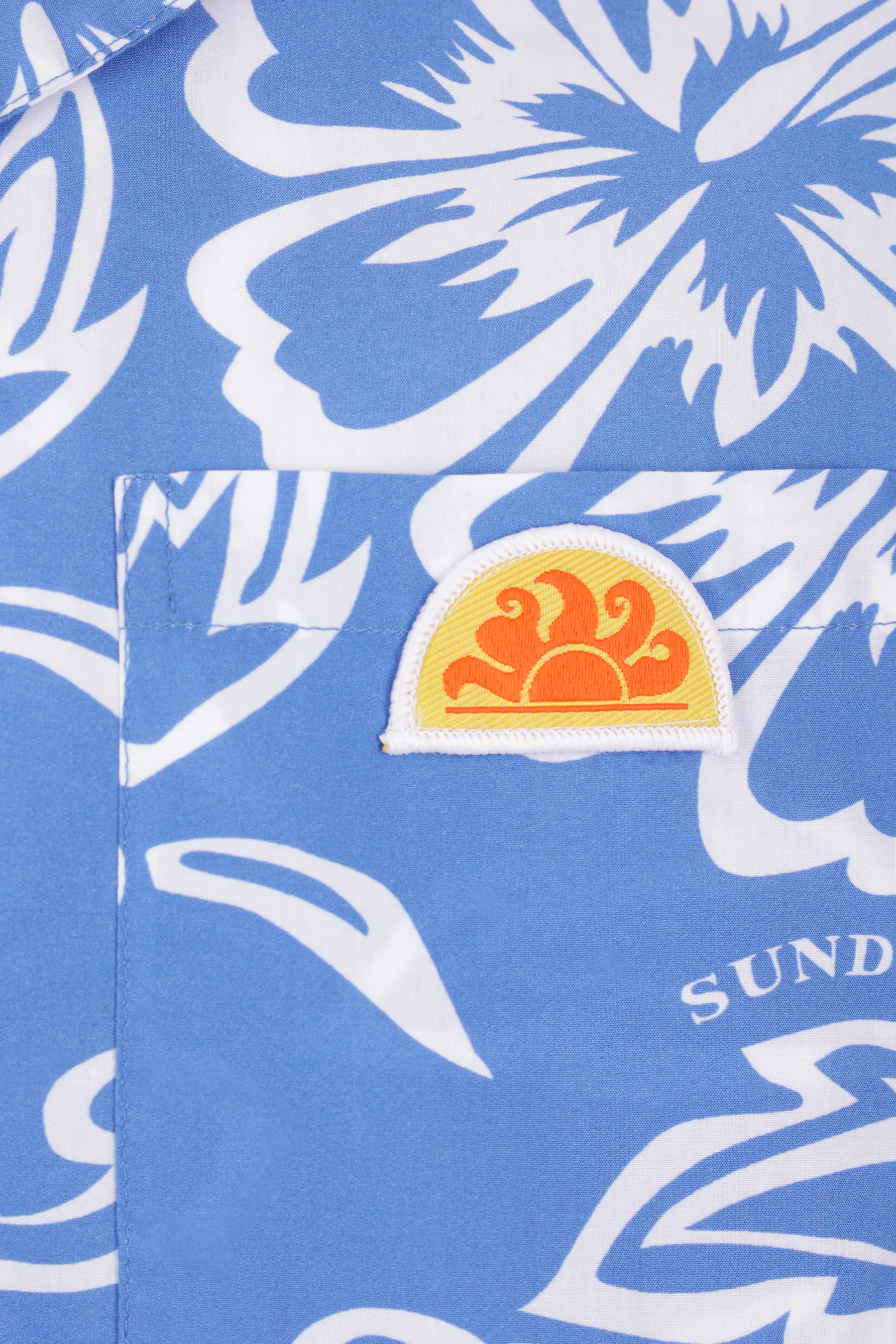 SUNDEK camicia bowling in popeline stampa Hibiscus