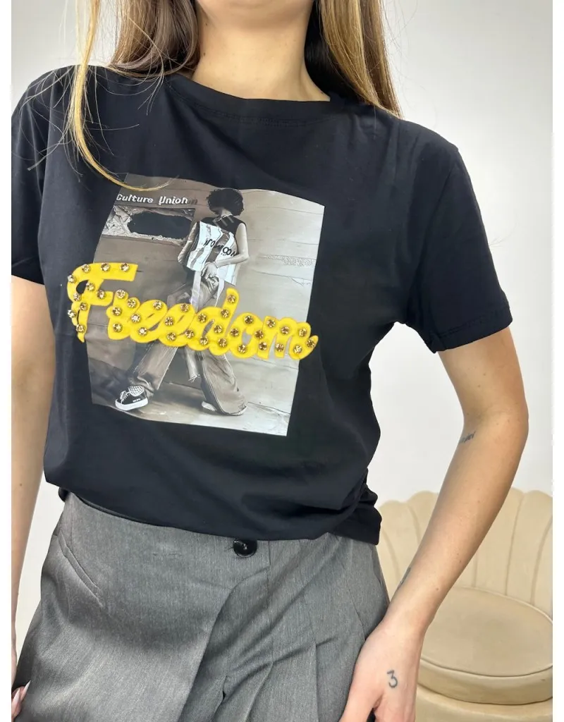 T-SHIRT FREEDOM NERA