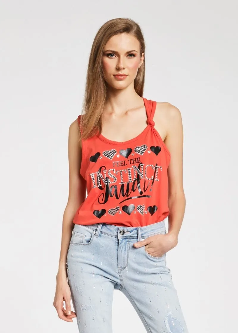 T-shirt in cotone con strass