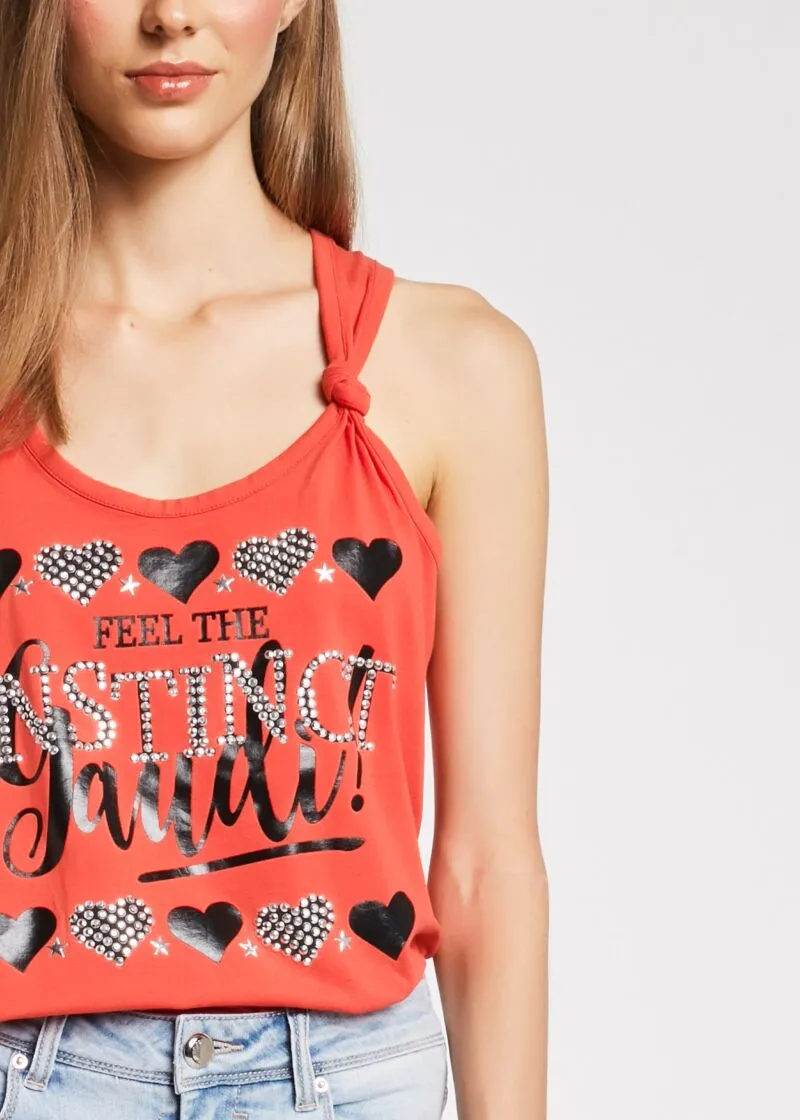 T-shirt in cotone con strass