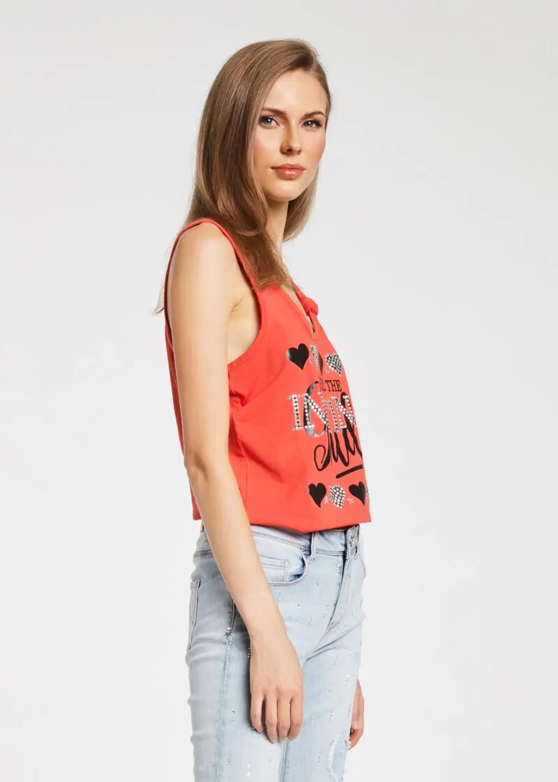 T-shirt in cotone con strass