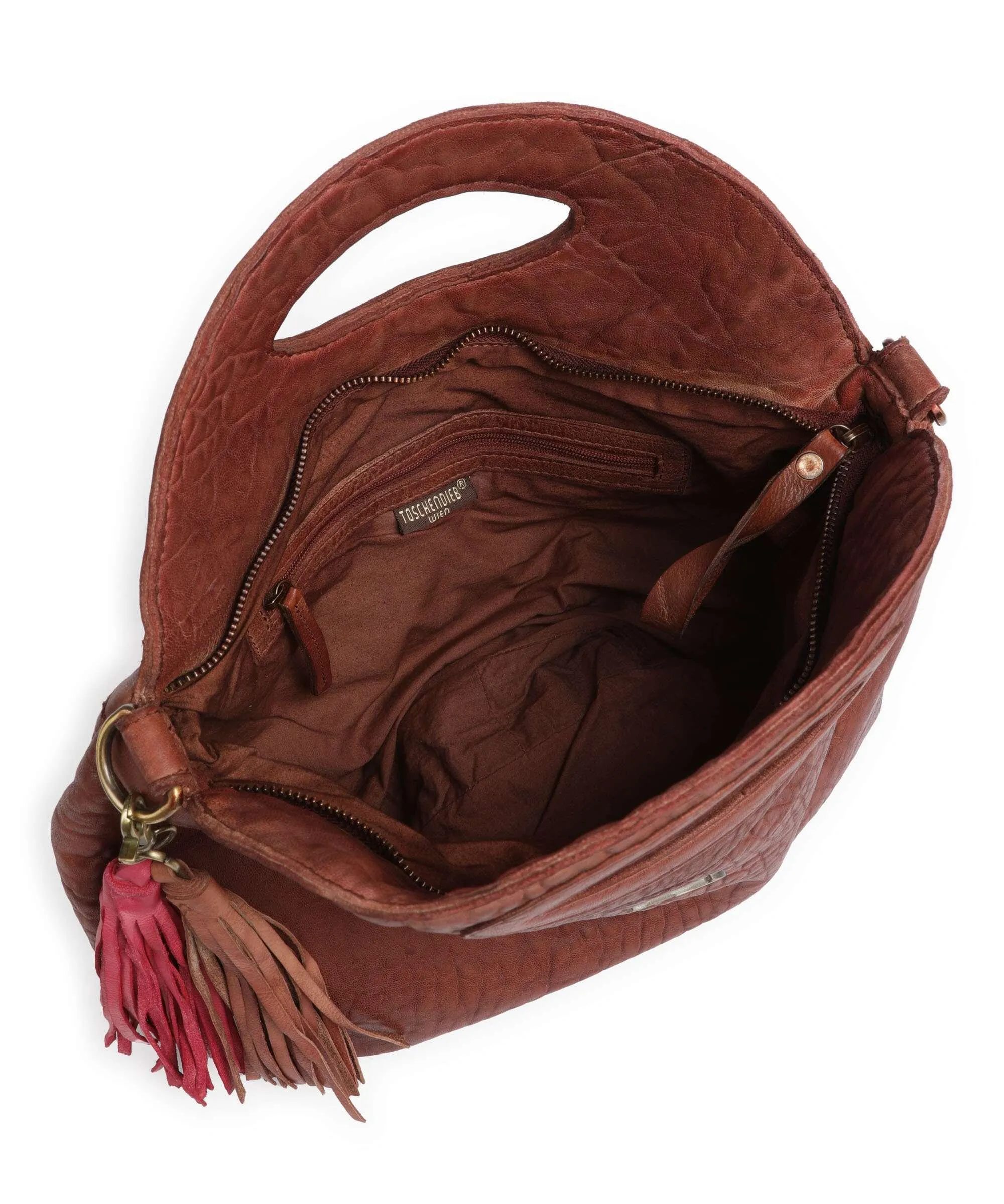  Taschendieb Wien Hedwigstrasse 3 Borsa a mano pelle di pecora cognac  