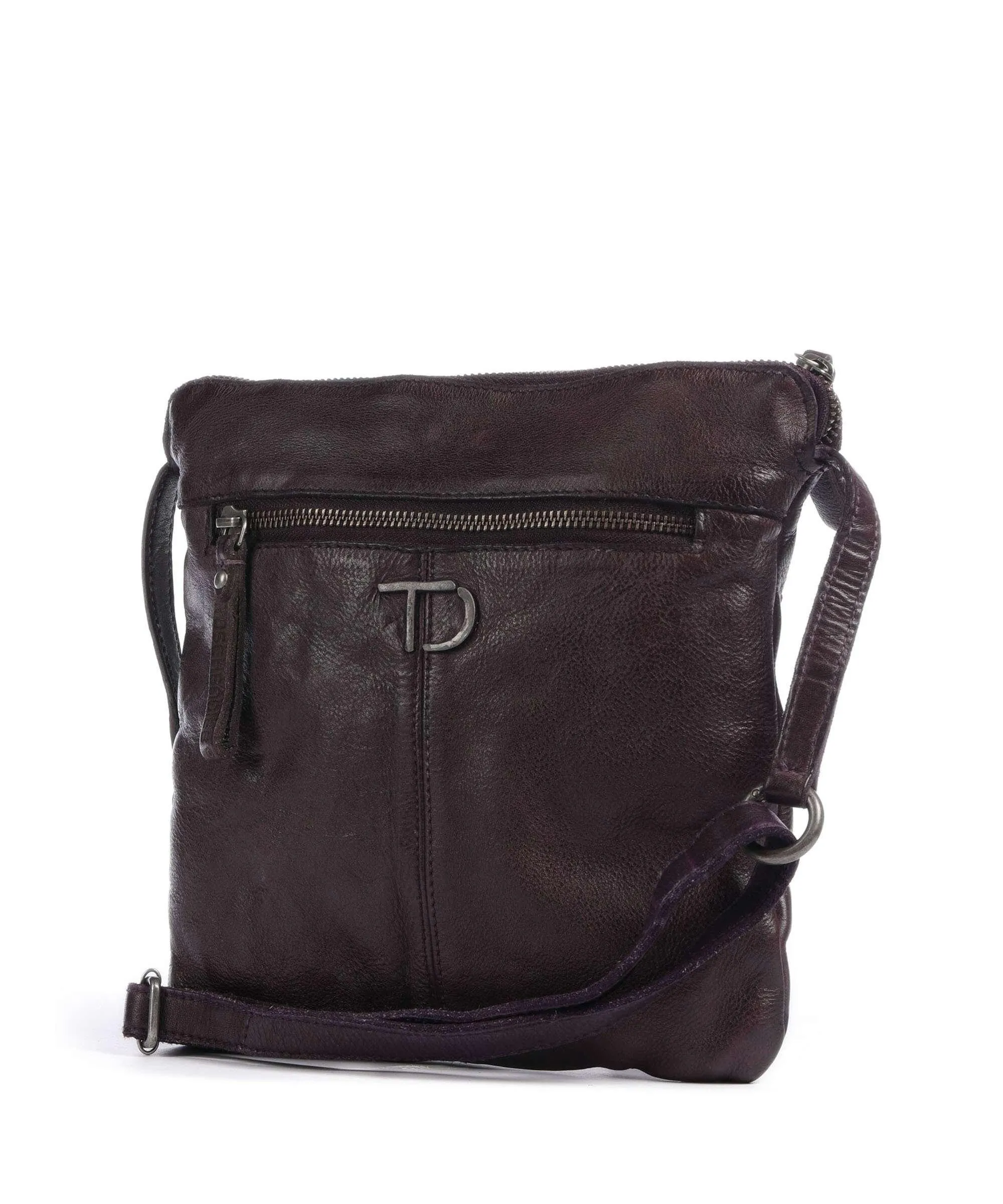  Taschendieb Wien Rossauerlände 4 Borsa a tracolla pelle di vacchetta grana prugna  
